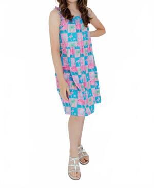 NEW MILA & ROSE flock star ruffle cross back dress in multi